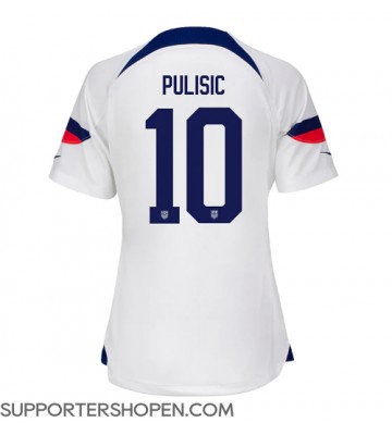Förenta staterna Christian Pulisic #10 Hemma Matchtröja Dam VM 2022 Kortärmad